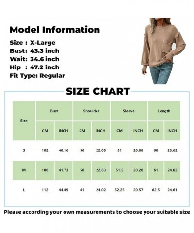 Womens Fall Sweaters 2023 Women's Ribbed Knitted Shirts Pullover Tunic Tops Loose Solid Color Blouses Top 03-army Green $17.1...