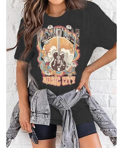 Womens Grunge Oversized Tshirt Shirts Boyfriend Baggy Crewneck Short Sleeve Graphic Tees for Women H-dark Grey $10.59 T-Shirts