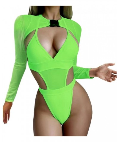 Womens Sexy Lingerie Set 2 Piece Underwear Set Long Sleeve Bra and Panty Sets Women's Lingerie, Sleep & Lounge Bikini Green $...