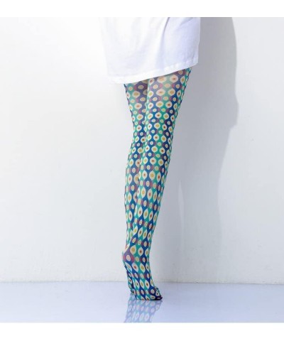 Women Tights, Sheer High Waist Pantyhose, Vintage Control Top Stockings, Siwa 3 Blue Pop Art $19.71 Socks