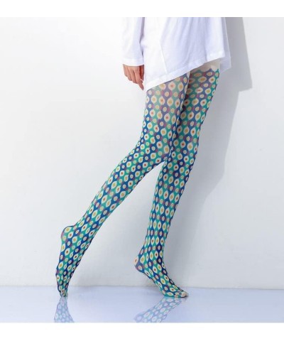 Women Tights, Sheer High Waist Pantyhose, Vintage Control Top Stockings, Siwa 3 Blue Pop Art $19.71 Socks