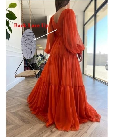 Long Sleeve Tulle Prom Dresses V Neck Puffy Formal Evening Party Gown for Women Princess Wedding Dress Turquoise $41.24 Dresses