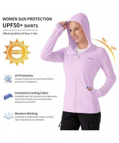 Women's UPF 50+ Sun Protection Hoodie Jacket Long Sleeve Sun Shirts Hiking Outdoor Performance with Pockets Pink $12.59 Jackets