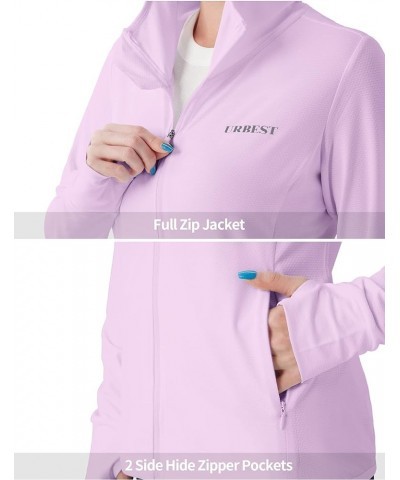 Women's UPF 50+ Sun Protection Hoodie Jacket Long Sleeve Sun Shirts Hiking Outdoor Performance with Pockets Pink $12.59 Jackets