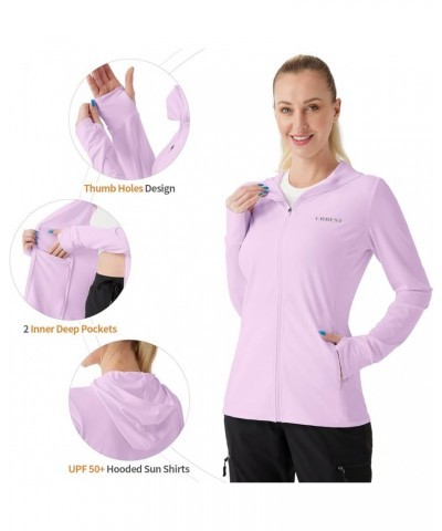 Women's UPF 50+ Sun Protection Hoodie Jacket Long Sleeve Sun Shirts Hiking Outdoor Performance with Pockets Pink $12.59 Jackets