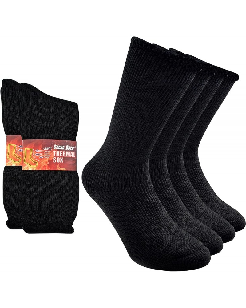 1/2 Pack Men's Winter Warm Thermal Socks Women's Crew Thick Insulated Heated Boot Socks for Hiking Skiing 2 Pair Black $14.09...