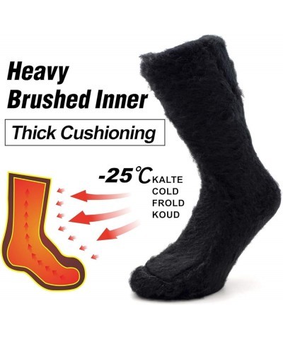 1/2 Pack Men's Winter Warm Thermal Socks Women's Crew Thick Insulated Heated Boot Socks for Hiking Skiing 2 Pair Black $14.09...