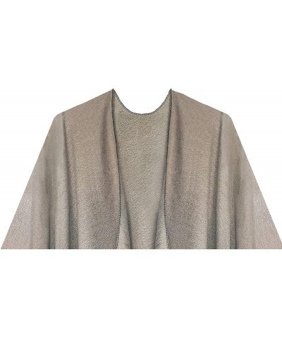 Women's Printed Tassel Open Front Poncho Cape Cardigan Wrap Shawl Series 16-light Grey $19.90 Sweaters