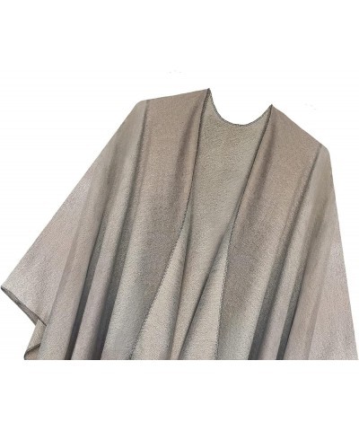 Women's Printed Tassel Open Front Poncho Cape Cardigan Wrap Shawl Series 16-light Grey $19.90 Sweaters