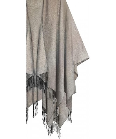 Women's Printed Tassel Open Front Poncho Cape Cardigan Wrap Shawl Series 16-light Grey $19.90 Sweaters