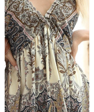 Women's Backless Beach Dress Halter Neck Ruffle Plunge V Neck Maxi Mini Sundress Summer Dresses Mini Length Paisley Boho $18....