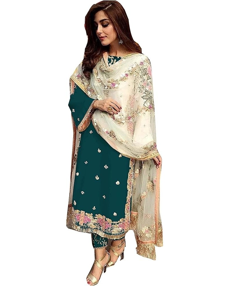 Ready to wear straight salwar kameez suit for women (2209) Turquoise $33.60 Dresses