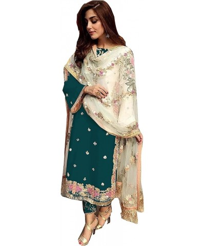 Ready to wear straight salwar kameez suit for women (2209) Turquoise $33.60 Dresses