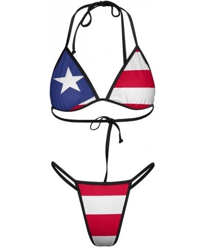 Women Bikini Set Puerto Rico Flag Two Piece Swimsuit Swimwear Bathing Suit Tankini Swimsuit Set XS 2XL Style-3-2 $11.86 Swims...