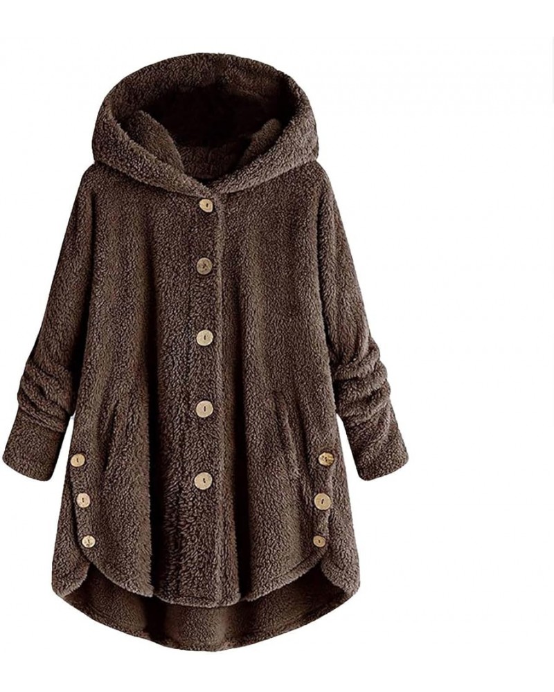 Winter Coats For Women 2023 Trendy Warm Hooded Jackets Casual Long Sleeve Outerwear Clothes 7-coffee $9.37 Jackets