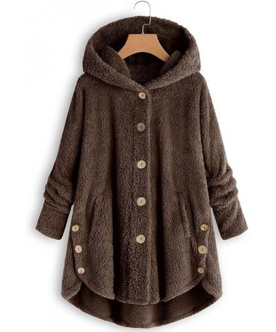 Winter Coats For Women 2023 Trendy Warm Hooded Jackets Casual Long Sleeve Outerwear Clothes 7-coffee $9.37 Jackets