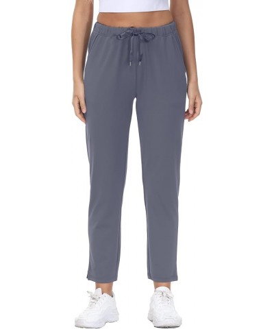 Women's Ankle Pant Autumn Pants with Pockets Ankle Pants - Grey $14.88 Activewear