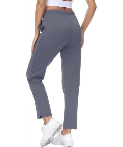 Women's Ankle Pant Autumn Pants with Pockets Ankle Pants - Grey $14.88 Activewear