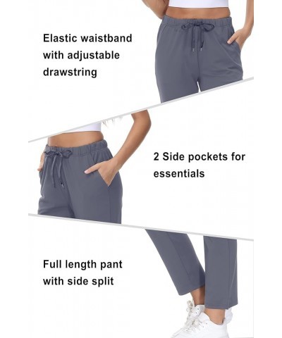 Women's Ankle Pant Autumn Pants with Pockets Ankle Pants - Grey $14.88 Activewear