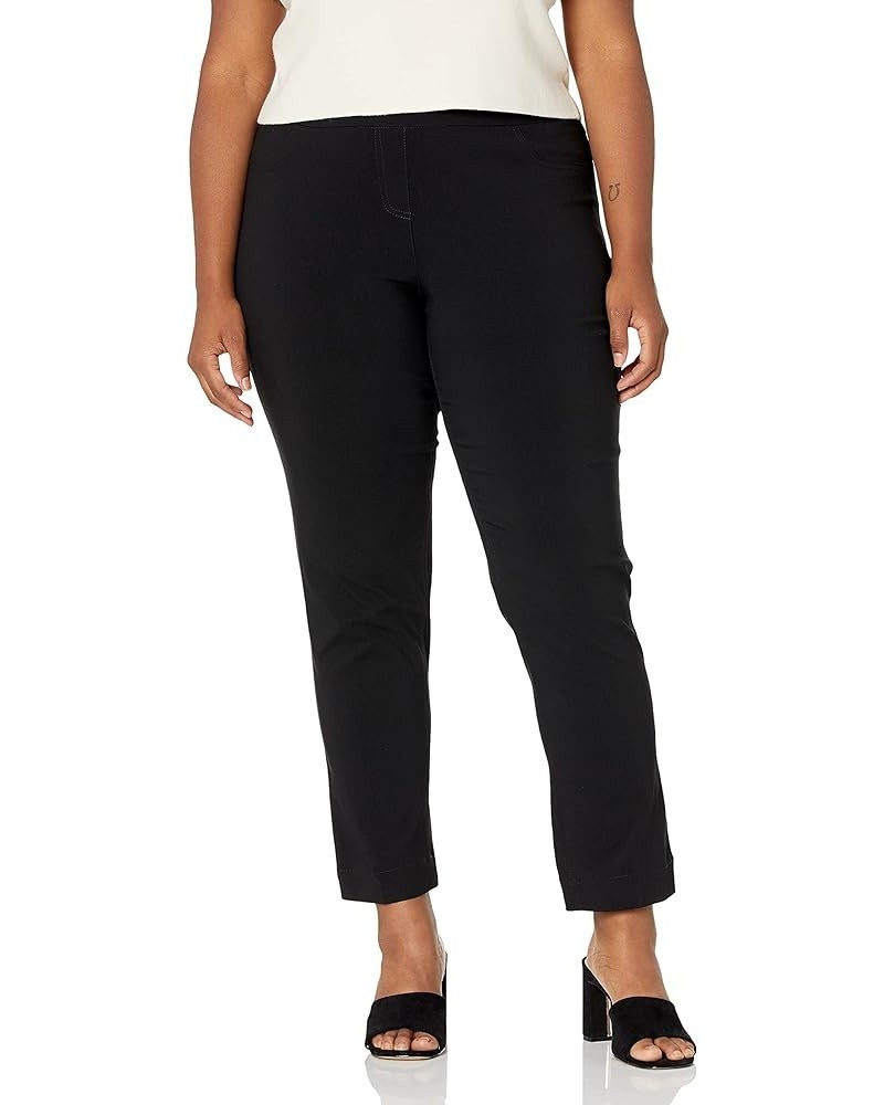 Women's Plus-Size Pull-on Straight-Leg Pant Black Denim $30.67 Pants