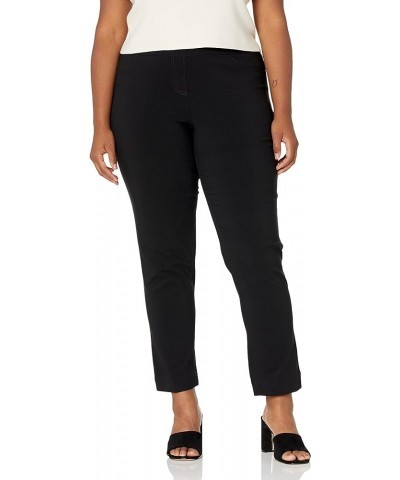 Women's Plus-Size Pull-on Straight-Leg Pant Black Denim $30.67 Pants