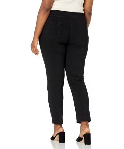 Women's Plus-Size Pull-on Straight-Leg Pant Black Denim $30.67 Pants