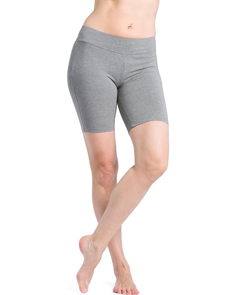 Women's Ecofabric Classic Yoga Training Running Short Mid Thigh Light Gray $22.88 Activewear