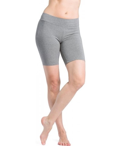 Women's Ecofabric Classic Yoga Training Running Short Mid Thigh Light Gray $22.88 Activewear