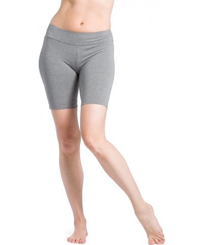 Women's Ecofabric Classic Yoga Training Running Short Mid Thigh Light Gray $22.88 Activewear