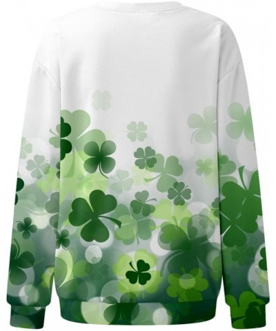 St Patricks Day Shirt Women Long Sleeve Pullover Tops Loose Fit Casual Tuncis Crewneck Sweatshirt Tees Blouses J-02-mint Gree...