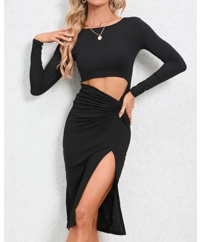 Women's 2023 Summer Cutout Ruched Bodycon Mini Dress Sexy One Shoulder Sleeveless Club Party Cocktail Short Dresses Solid Bla...