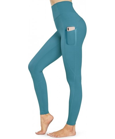 Womens Yoga Pants with Pockets High Waist Workout Leggings Running Pants Blue-018c $14.78 Pants