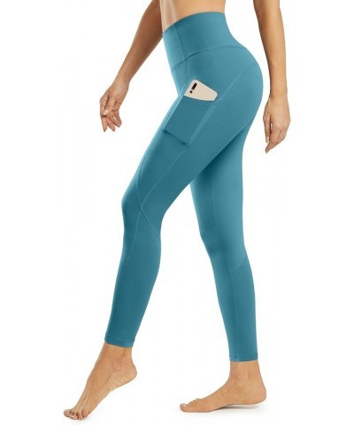 Womens Yoga Pants with Pockets High Waist Workout Leggings Running Pants Blue-018c $14.78 Pants