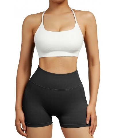 Womens Strappy Sports Bra Padded Criss Cross Back Sexy Workout Yoga Bra 006 White $12.64 Lingerie