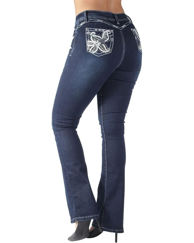 The Sexy Flare Bootleg Ripped Premium Bootcut Women Jeans Washed Dark Blue (3778) $27.53 Jeans