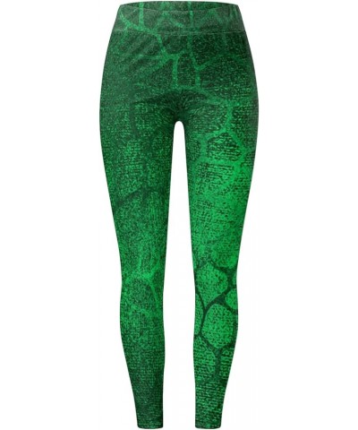 Green Womens Leggings for Saint Patrick's Day Festival and Parties Workout Pants Irish Clover Printed Pant Yoga Tights Z-st P...