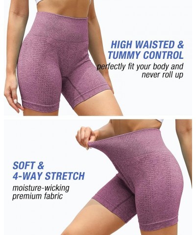 Seamless Workout Shorts Women,High Waist Spandex Gym Shorts,Tummy Control Yoga Shorts Dot-burgundy $7.79 Activewear