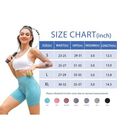 Seamless Workout Shorts Women,High Waist Spandex Gym Shorts,Tummy Control Yoga Shorts Dot-burgundy $7.79 Activewear