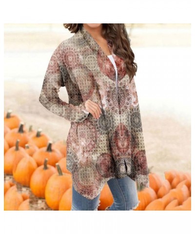 Womens Spring Cardigan,2024 Trendy Print Cardigan Women's Fashion Casual Floral Print Medium Length Cardigan Jacket Coat 3-kh...