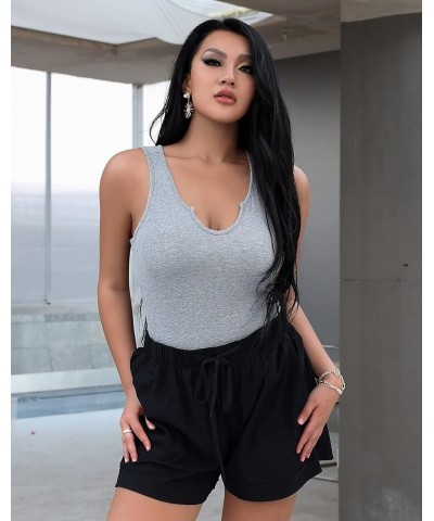 Tank Tops for Women Basic Sleeveless Shirts Ribbed Slim Fitted Workout Summer Blouse Sporty Sexy top Cami A-"grey $13.19 Tanks