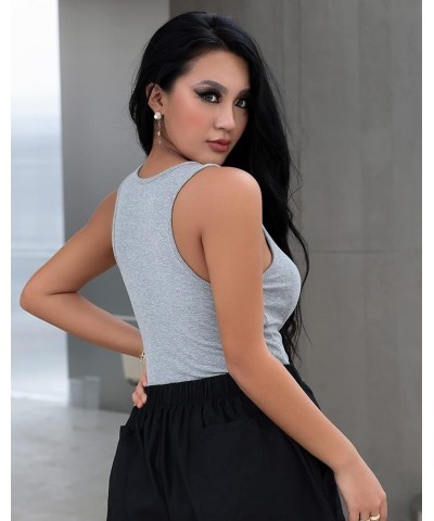 Tank Tops for Women Basic Sleeveless Shirts Ribbed Slim Fitted Workout Summer Blouse Sporty Sexy top Cami A-"grey $13.19 Tanks