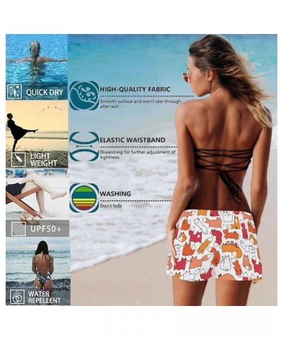 Women's Drawstring Board Shorts Quick Dry Stretch Novelty Patterns Swimsuits Swimwear Bottoms S-L Multi26 $10.00 Swimsuits