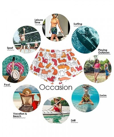 Women's Drawstring Board Shorts Quick Dry Stretch Novelty Patterns Swimsuits Swimwear Bottoms S-L Multi26 $10.00 Swimsuits