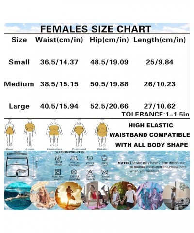 Women's Drawstring Board Shorts Quick Dry Stretch Novelty Patterns Swimsuits Swimwear Bottoms S-L Multi26 $10.00 Swimsuits