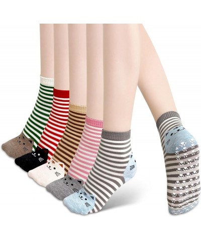 Grip Socks for Women, Non Slip Yoga Animal Socks for Pilates Dance Hospital Ballet Workout Non Skid Cat Socks Cat--5pack-03 $...