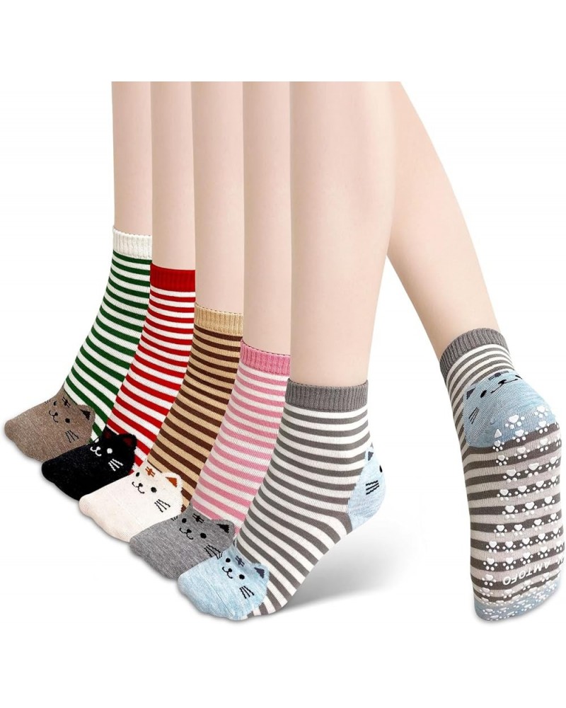 Grip Socks for Women, Non Slip Yoga Animal Socks for Pilates Dance Hospital Ballet Workout Non Skid Cat Socks Cat--5pack-03 $...