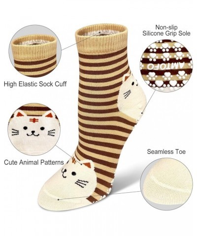 Grip Socks for Women, Non Slip Yoga Animal Socks for Pilates Dance Hospital Ballet Workout Non Skid Cat Socks Cat--5pack-03 $...