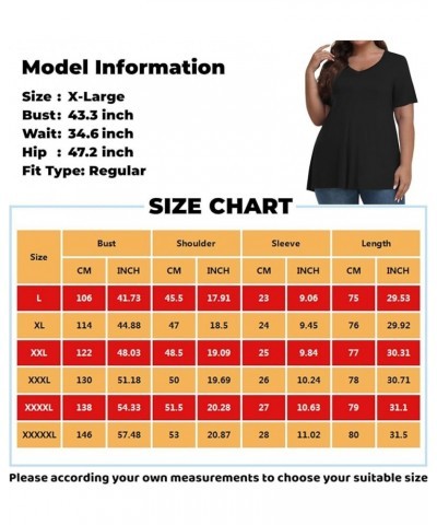 Womens Plus Size Tops Loose Fit Pleated Blouses Dressy Casual Short Sleeve Floral Print Shirt V Neck Summer Clothes Ar190-whi...