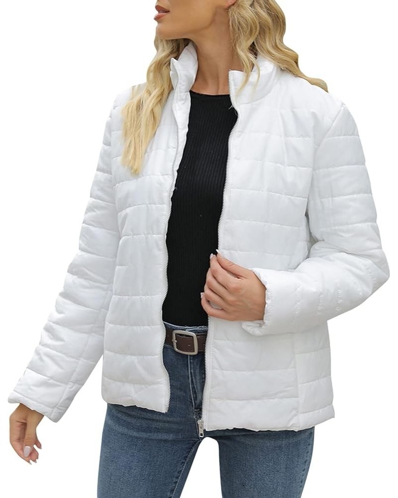 down Jackets 2022 Autumn And Winter Ladies Cotton Padded Jacket Female Gradient Long Sleeve Jacket Women Short White $17.70 J...