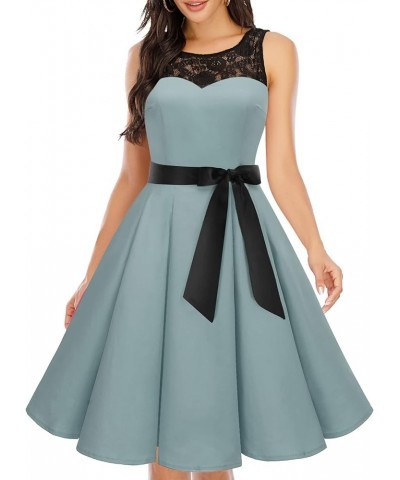 Women's 1950s Vintage Rockabilly Swing Dress Lace Cocktail Prom Party Dress Grey $14.74 Dresses